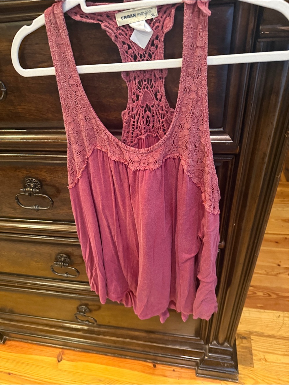Urban Mangoz Rose-Mauve Crochet Racerback Tank